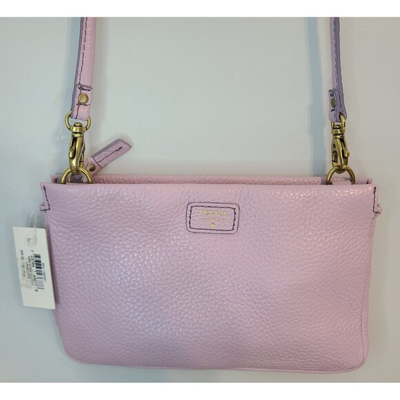 FOSSIL Lavender Pebbled Leather Convertible MIMI Crossbody Clutch Bag NWT Capsul - Picture 2 of 11